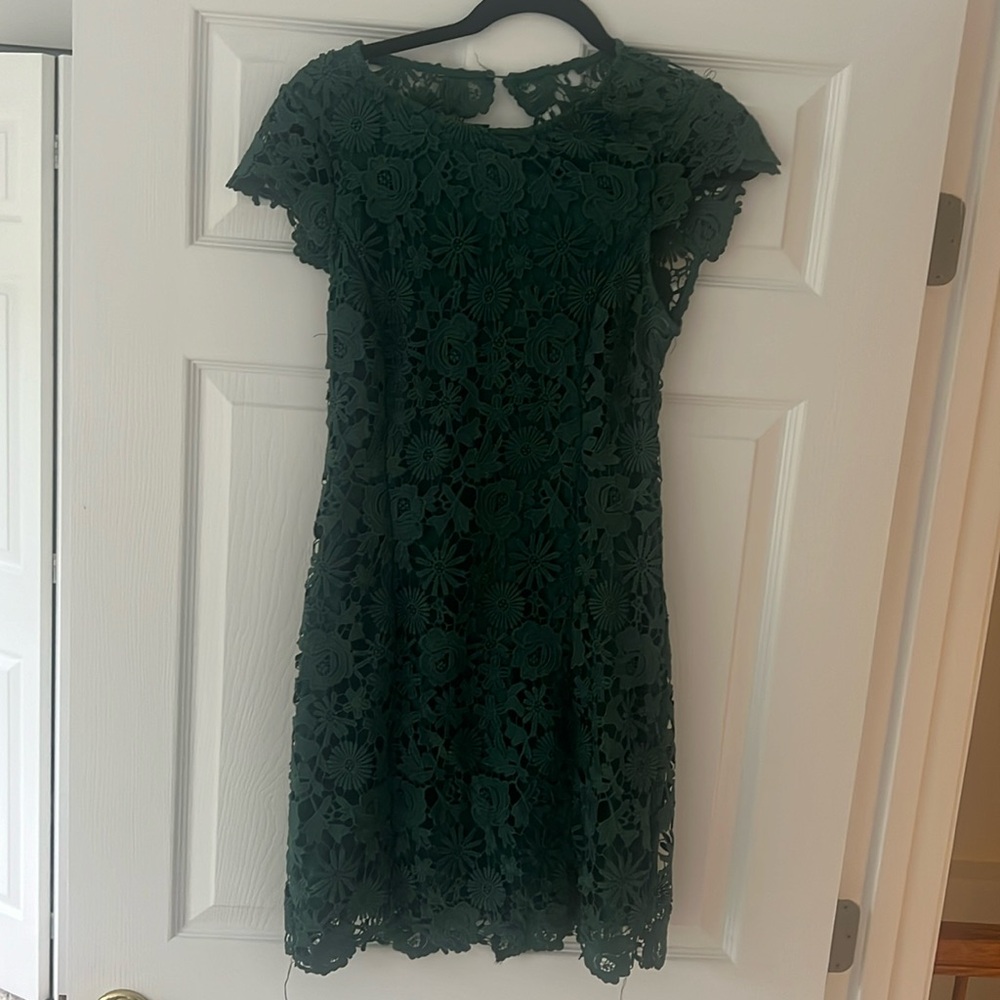 Lulus Dark Green Short Sleeve Dress